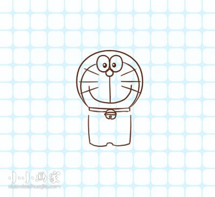 彩色的哆啦A梦简笔画画法图片步骤步骤7