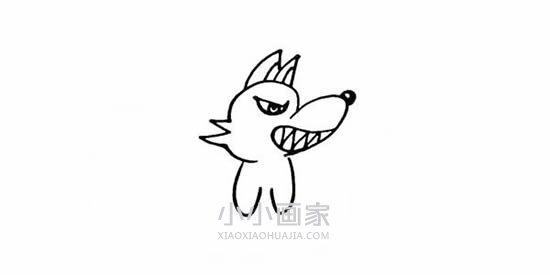 坏坏的大灰狼简笔画画法图片步骤步骤9