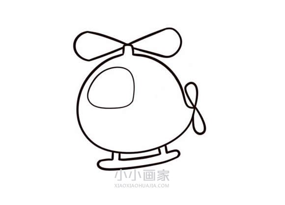 可爱直升飞机简笔画画法图片步骤步骤6