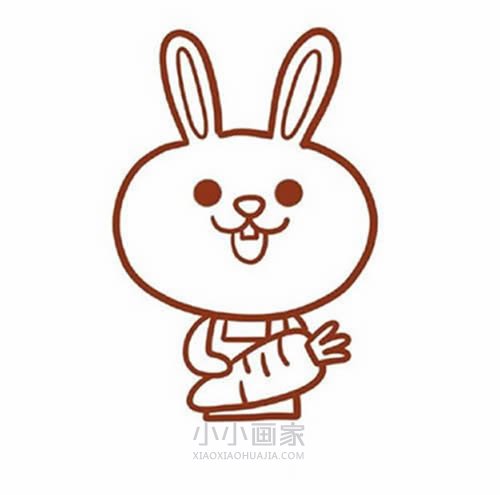 吃胡萝卜的卡通小兔简笔画画法图片步骤步骤6