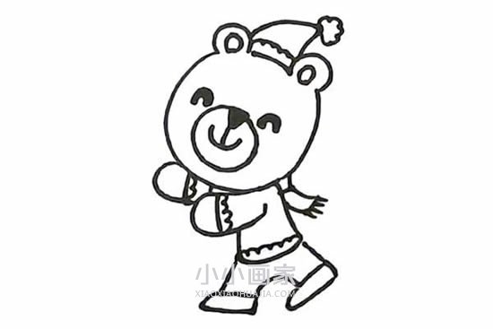 滚雪球的小兔和小熊简笔画画法图片步骤步骤6