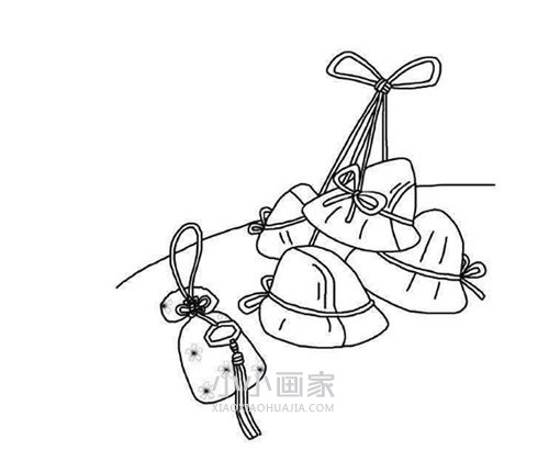 端午节粽子简笔画画法图片步骤步骤2