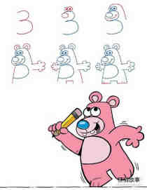 数字3简笔画大熊的画法图片步骤步骤1