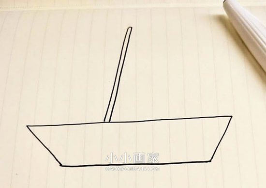 海上帆船简笔画画法图片步骤步骤3