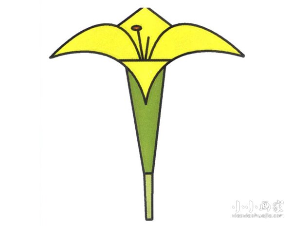 百合花简笔画画法图片步骤步骤1