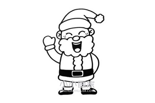 卡通圣诞老人简笔画画法图片步骤步骤5