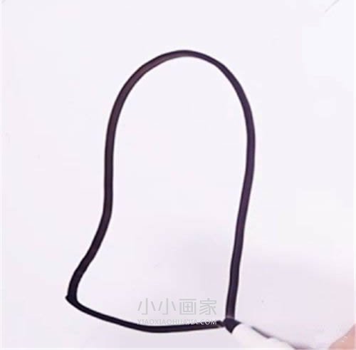 两只卡通蘑菇的简笔画画法图片步骤步骤2