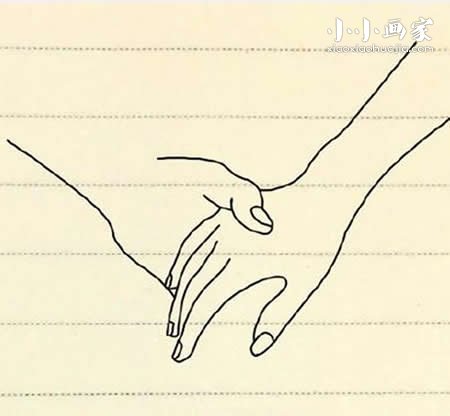 手牵手简笔画画法图片步骤步骤8