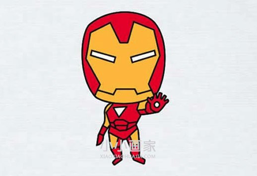 卡通钢铁侠简笔画画法图片步骤步骤5