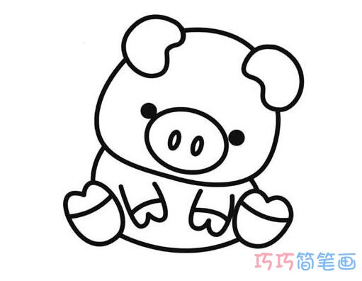 幼儿卡通小猪的画法步骤_小猪简笔画图片