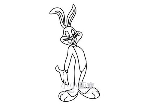 吃胡萝卜的兔八哥简笔画画法图片步骤步骤4