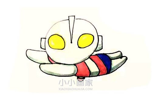 飞行的奥特曼简笔画画法图片步骤步骤1