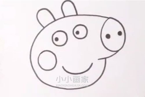 彩色小猪佩奇简笔画画法图片步骤步骤5