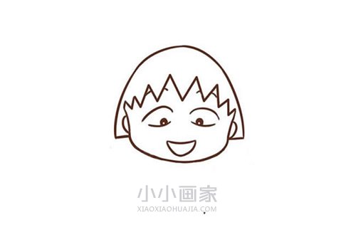 惊喜表情樱桃小丸子简笔画画法图片步骤步骤4