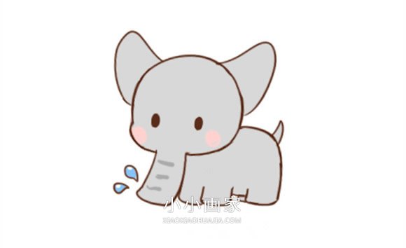 可爱卡通小象简笔画画法图片步骤