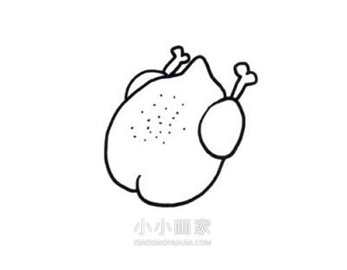 彩色烤鸡简笔画画法图片步骤步骤4