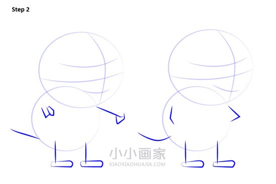 小猪佩奇獾Bentley和Barney简笔画画法图片步骤步骤3