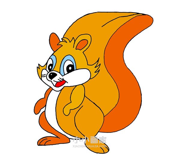 绘本故事大尾巴松鼠简笔画画法图片步骤