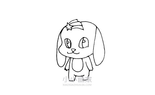 卡通狗狗简笔画画法图片步骤步骤6