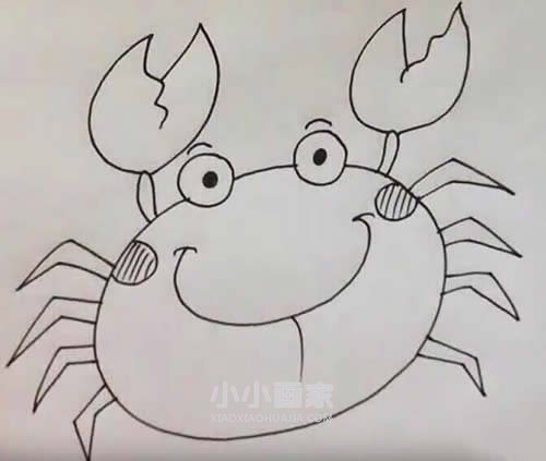 绘本故事简单卡通螃蟹简笔画画法图片步骤