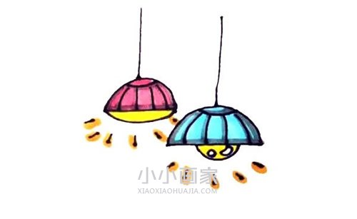 发光的吊灯简笔画画法图片步骤