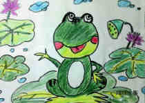 绘本故事夏天儿童画作品图片：幼儿卡通小青蛙