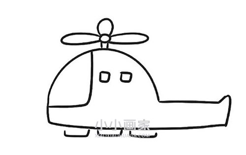 彩色可爱直升飞机简笔画画法图片步骤步骤6