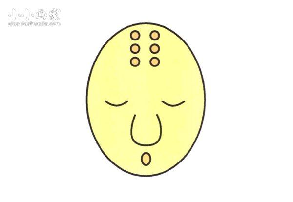 闭目念经的和尚简笔画画法图片步骤步骤1