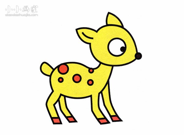 彩色小鹿简笔画画法图片步骤步骤1