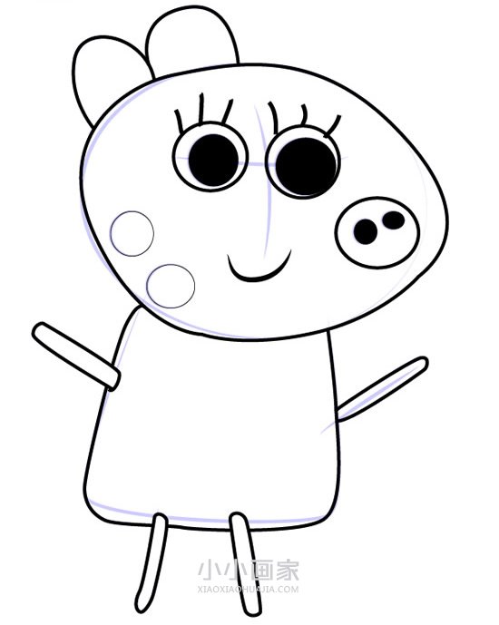 绘本故事小猪佩奇小马帕蒂简笔画画法图片步骤