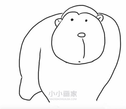 黑白大猩猩简笔画画法图片步骤步骤6