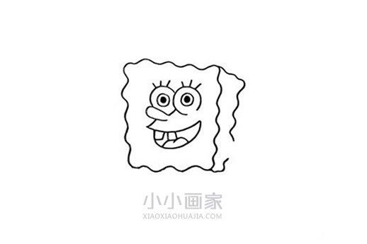 彩色海绵宝宝简笔画画法图片步骤步骤4