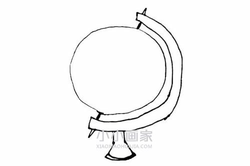 彩色地球仪简笔画画法图片步骤步骤6
