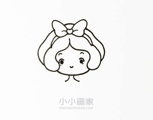 彩色白雪公主简笔画画法图片步骤步骤4