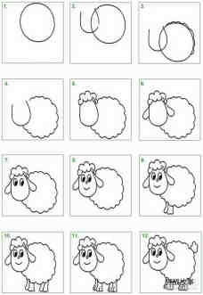 可爱小绵羊简笔画画法图片步骤步骤1