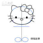 彩色的Hello Kitty简笔画画法图片步骤步骤5