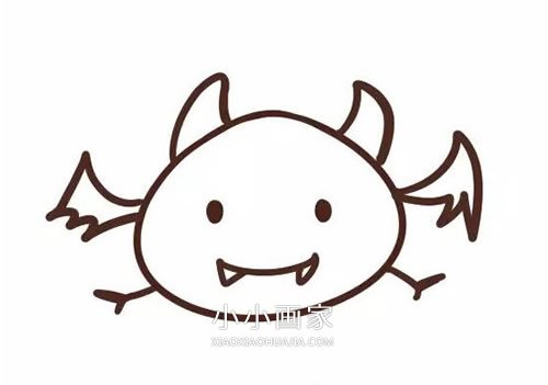 卡通小蝙蝠简笔画画法图片步骤步骤4