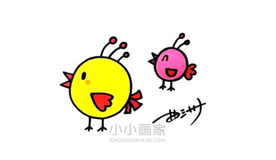 卡通小鸟简笔画画法图片步骤步骤1