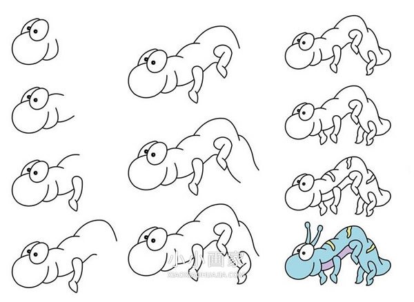 绘本故事可爱卡通虫子简笔画画法图片步骤