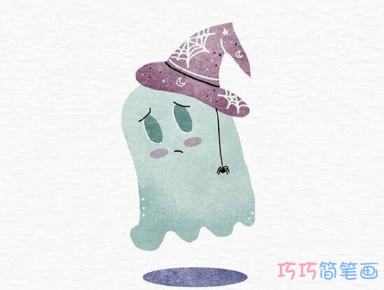 万圣节女巫插画怎么画简单漂亮_万圣节简笔画图片步骤1