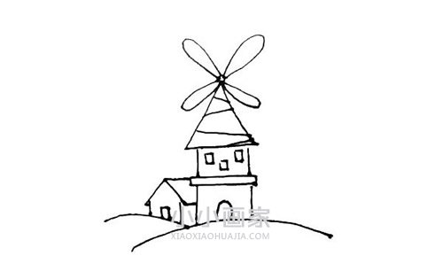 彩色风车屋简笔画画法图片步骤步骤7