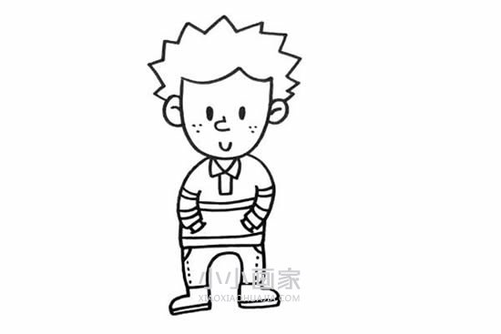 外国小男孩简笔画画法图片步骤步骤4