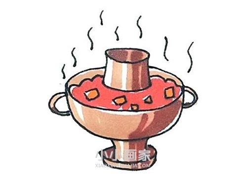 辣辣火锅简笔画画法图片步骤步骤1