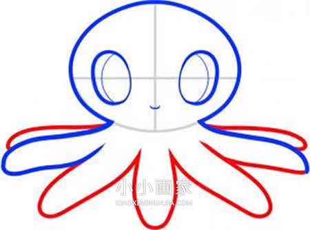 可爱卡通章鱼简笔画画法图片步骤步骤5