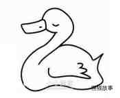 绘本故事游泳的小鸭子简笔画画法图片步骤