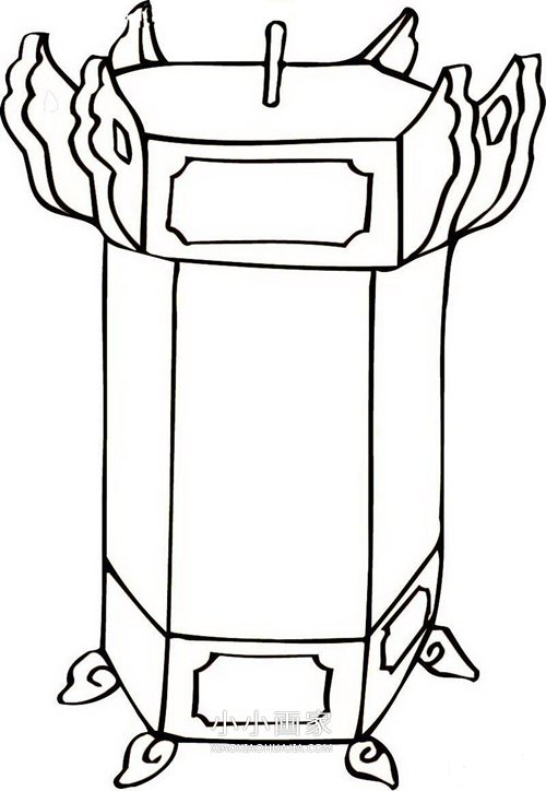 春节灯笼简笔画画法图片步骤步骤3