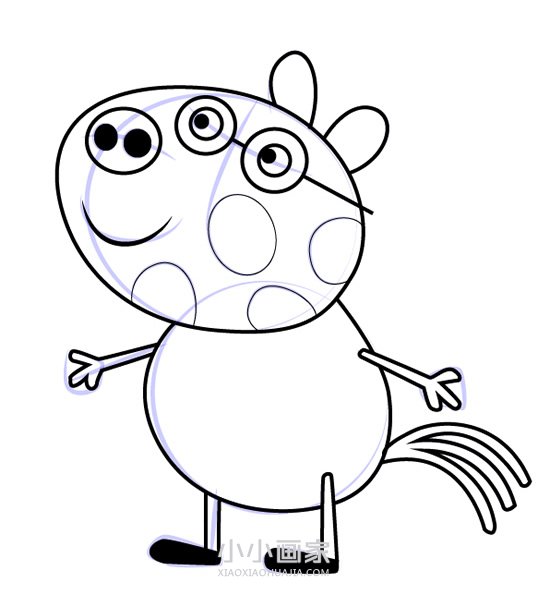 绘本故事小猪佩奇小马佩德罗简笔画画法图片步骤