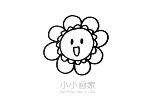 卡通太阳花简笔画画法图片步骤步骤4