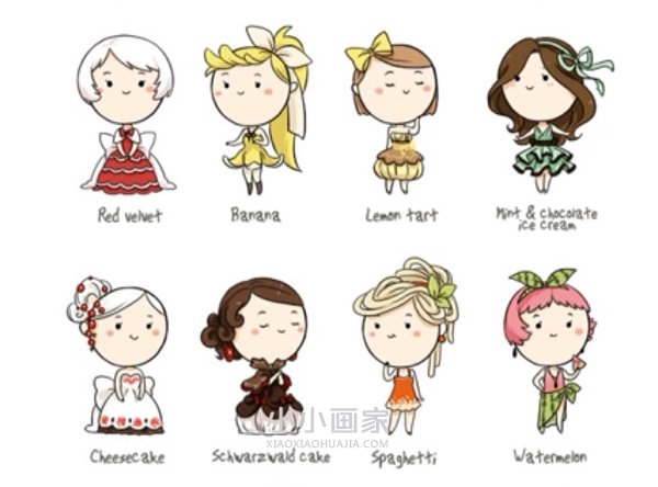 可爱又漂亮卡通女生手账简笔画素材步骤2