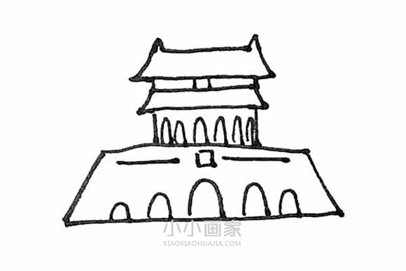 国庆节天安门简笔画画法图片步骤步骤8